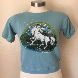Redone unicorn short sleeve sweatshirt